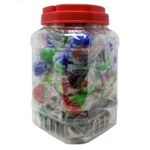 4" Assorted Colors Silicone Hand Pipes Jar - 30Ct [JAR4SP30]